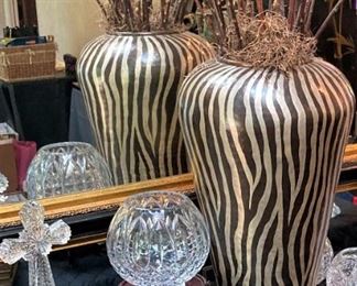 Another beautiful vase, cross, and rose bowls