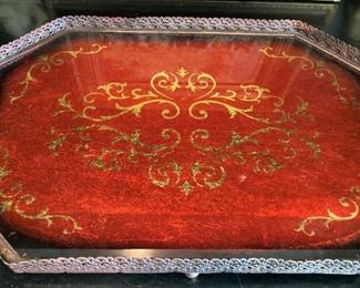 Red & gold tray