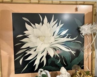 Floral art with bamboo frame