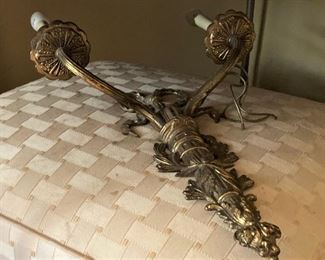 Brass wall sconce