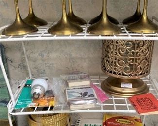 Gold-toned goblets; coasters