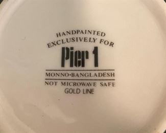 "Gold Line" china by Pier 1 