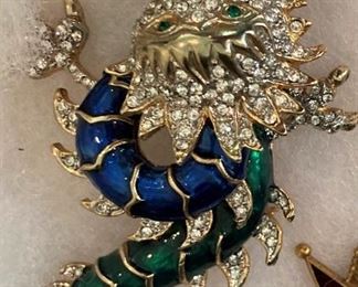 Roman Neptune (Greek Poseidon) god of the sea, brooch