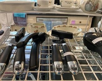 Silver & black utensils