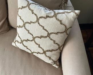 One of four Pottery Barn down pillows sold in pairs. Sold in person only