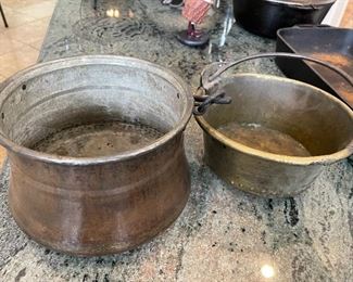 Copper pots and pans 