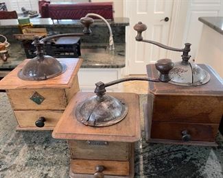 Antique coffee grinders 