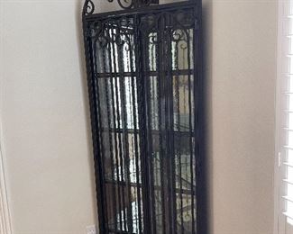 Iron and glass shelving units (2)