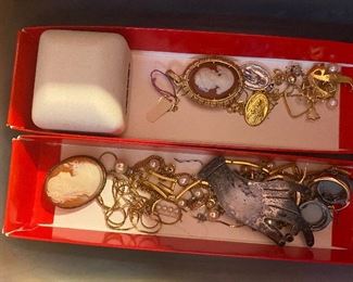 All gold & sterling, also lots more gold jewelry