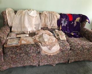 Sofa, Antique Linens, Chinese Robe