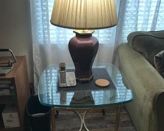 Glass end table $10