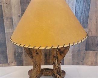 Clever Western/Texas Style Lamp with Rawhide Shade