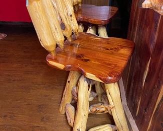 Rustic Western Barstools Detail