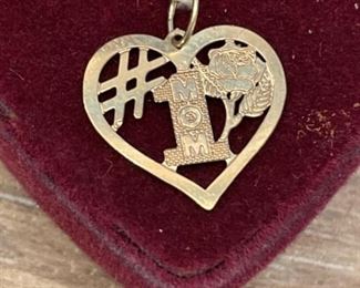 14k Gold #1 Mom Charm or pendant 