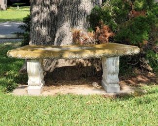 Concrete Curved Garden Bench