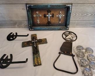 Rustic Western Cross & Texas Star Decor