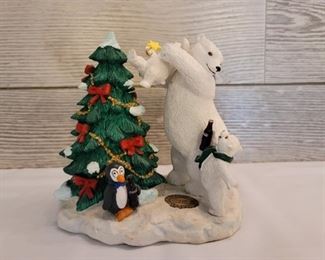 1996 Holiday Polar Bear Coca-Cola Music Box From the Heritage Collection