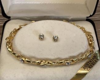 Austrian Crystal Stud Earrings and bracelet