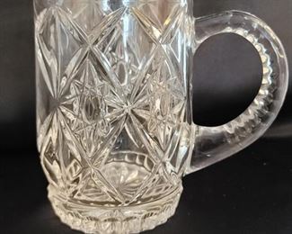 (11) Cut Lead Crystal Tankards w Applied Handles. Simply brilliant. 