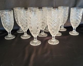 (11) Brilliantly Hand Cut Leaded Crystal Goblets