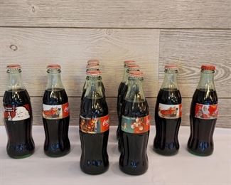 (10) Christmas Coca- Cola Bottles from1995