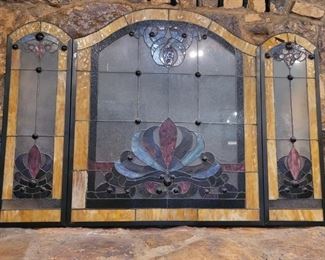 Stained Glass Fireplace Screen