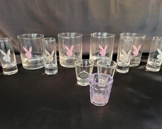 (11) Playboy Barware Glasses with the Bunny