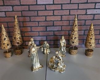 Upscale Cast Metal Nativity Set
Large scale, 2 trees are nearly 20in tall and wiseman is 10in tall