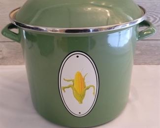 Le Creuset Enamel Green Stock Pot w Corn