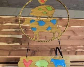 Whimsical Country Farm Animal Wind Chimes Measure 40in long