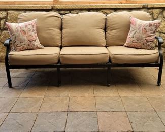Outdoor Cushioned Patio Sofa is 80in wide