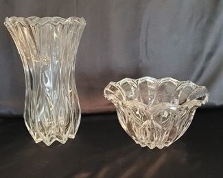Leaded Crystal Vase, and Candy Bowl, France