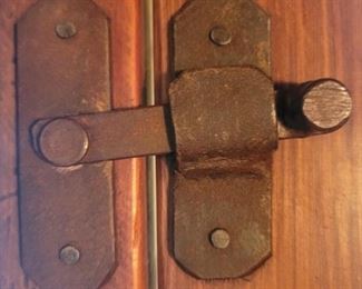 Unique Corner Pine Lighted 2 Curio Cabinet Unit is 90in tall, 43in corner to corner in front, 17in d on side