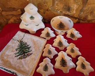 Spode Holiday Tablecloths & Tableware as pictured