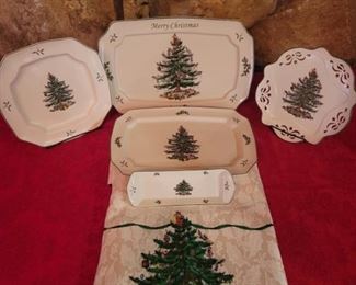 Spode Tablecloth and Serving Platters & Dishes