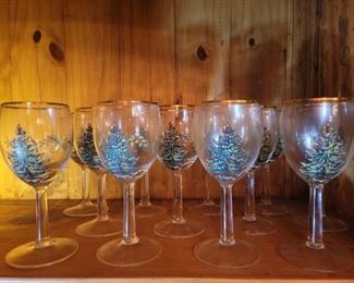 (12) Spode Holiday Wine Stems