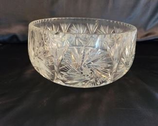 Leaded Cut Crystal Bowl with Sawtooth Edge
