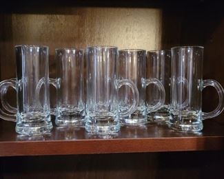 (8) Glass Handled Tankards by Reim, France