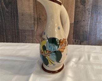 Painted Ceramic Pottery Pitcher