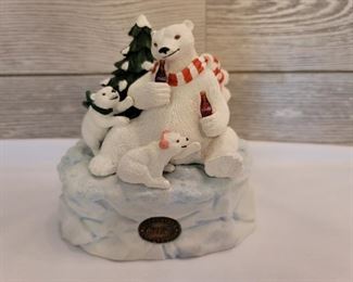 1995 Holiday Coca-Cola Polar Bear Music Box