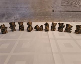 (10) Brass Miniature Bears