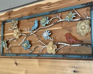 Metal Bird Theme Wall Decor is 27.5in x 11.5in