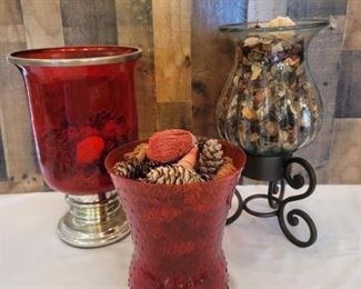 (3) Candleholders Used Decoratively for Potpourri
