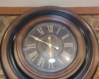 Traditional Brown & Black Wall Clock is Thin Metal with a 30in diameter