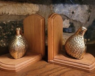 A set of mid century bookends with those iconic quails