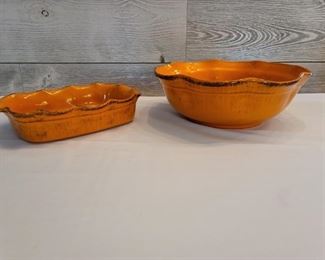 (2) Terra Cotta Serving Bowls by De Silva, Italy