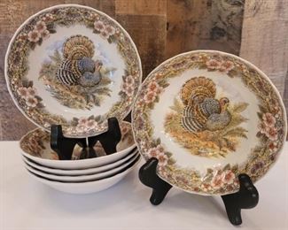 (6) Thanksgiving Dinnerware Bowls