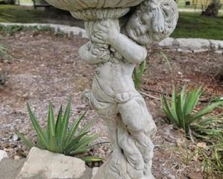 Cupid Bird Bath is 24in Tall