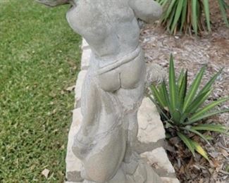 Cupid Bird Bath is 24in Tall