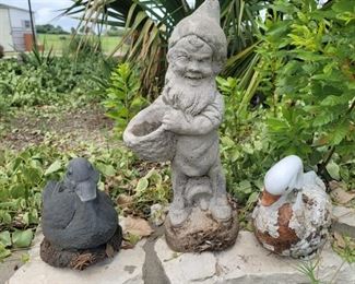 (3) Garden Statues are a Gnome & 2 Ducks